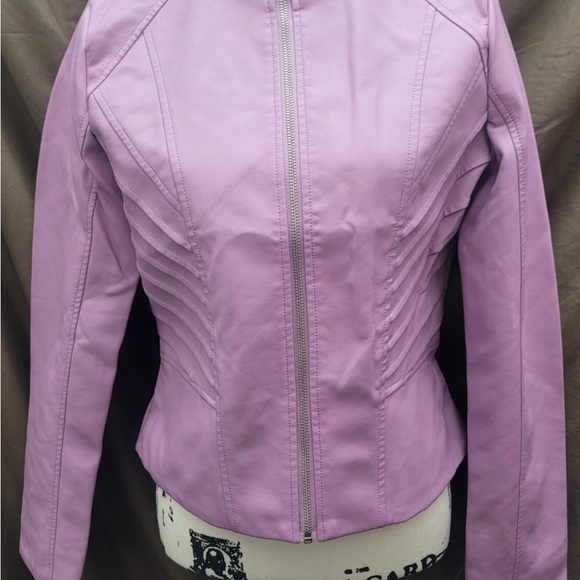 New York & Company Lavender Leather Jacket - Picture 2 of 7